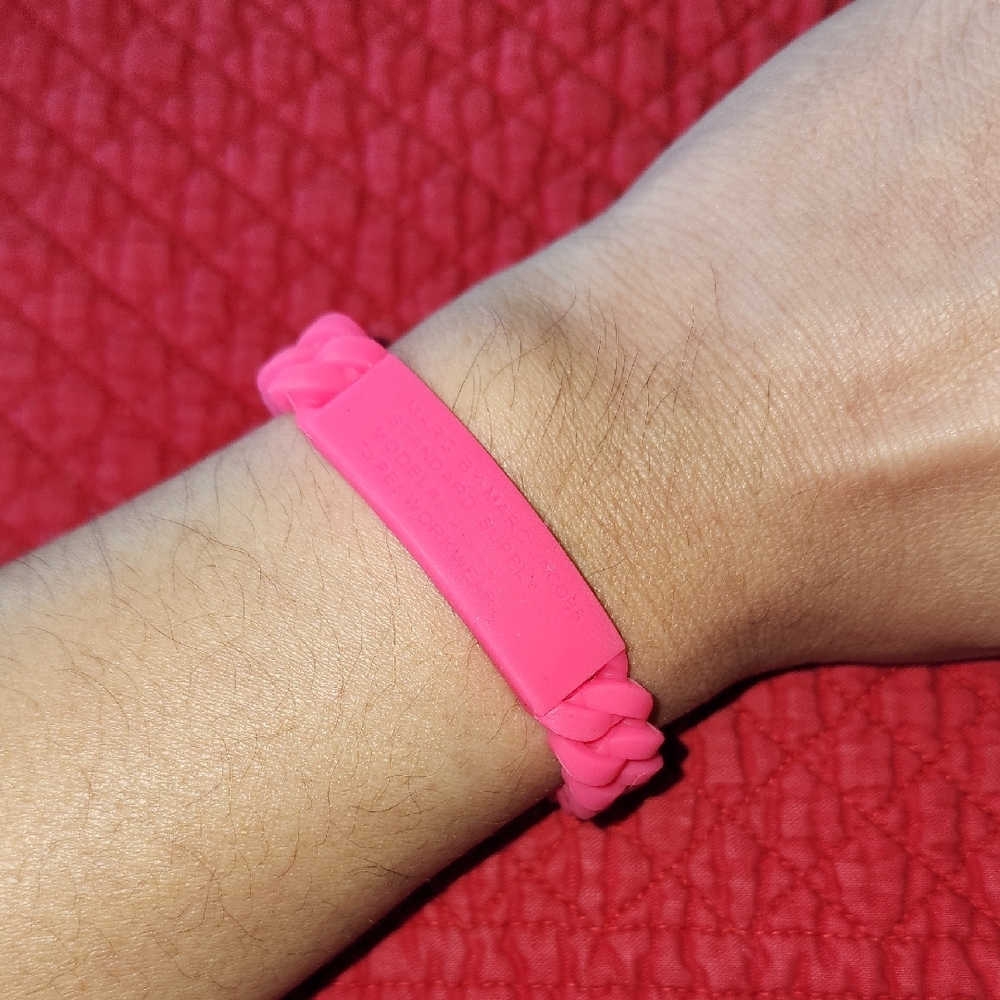 MARC by MARC JACOBS Pink Braided Rubber Bracelet